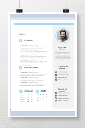 极简风外企英文求职应聘个人简历Word模板